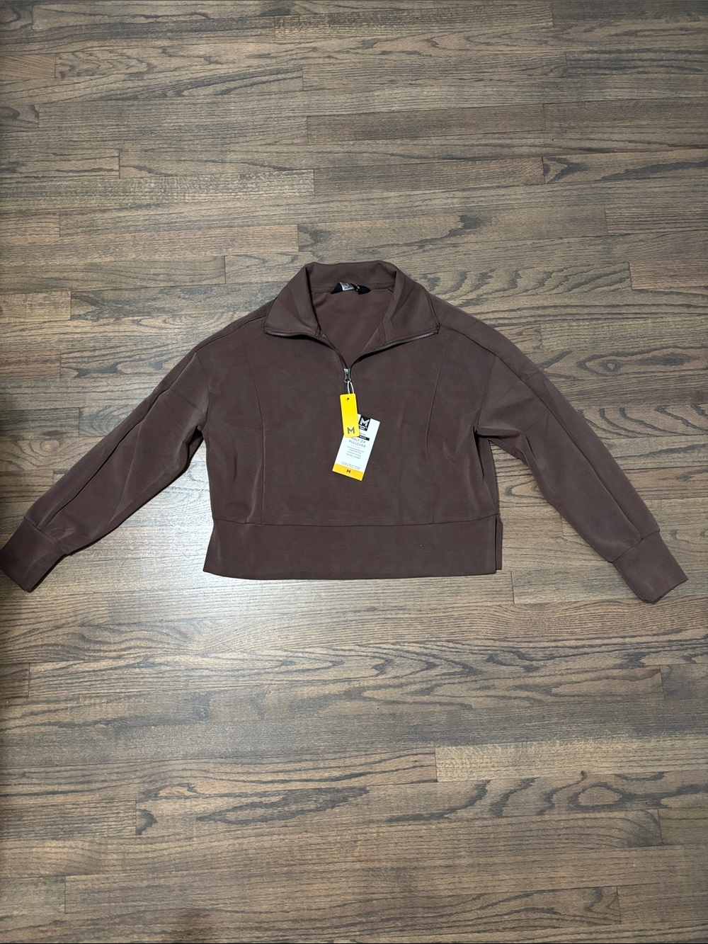 a new day Women's Chocolate Brown Quarter-Zip Pullover Sweater